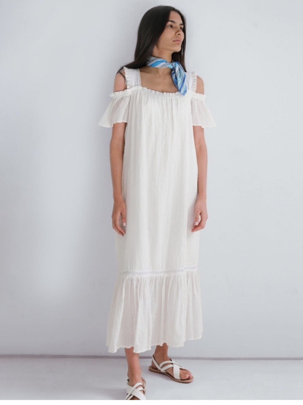NWT Anthro Conditions Apply Velentina Off Shoulder Maxi Dress